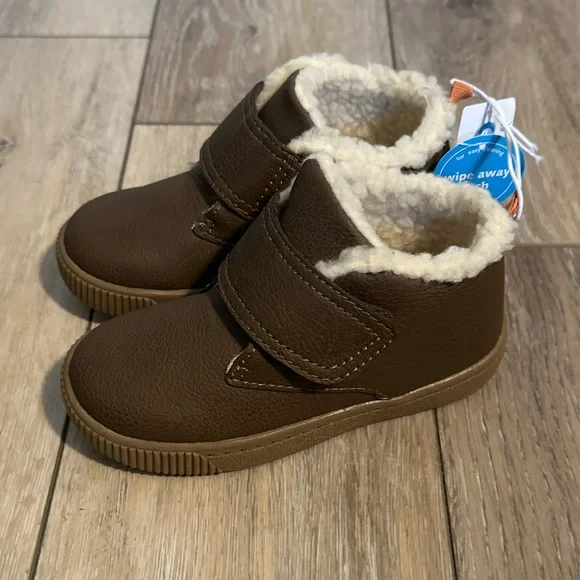 Carters Size 9 Brown Velcro Toddler Boots - Picture 1 of 4